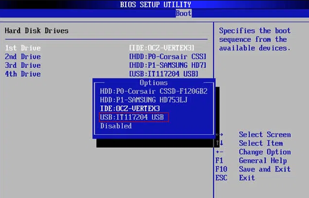 BIOS boot from usb